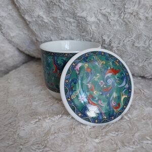 Beautiful Floral Tea Coffee Cup with Lid Artistic Colorful